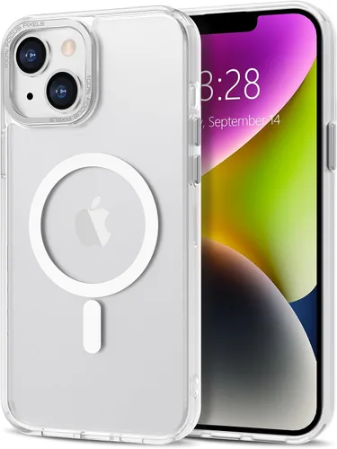 Vista 190 de Anuck - Funda magnética para iPhone 11 compatible con MagSafe, carcasa trasera mate translúcida dura, borde de TPU, delgada, resistente a impactos