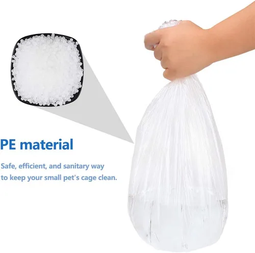 Vista 4 de Bolsas de basura para jaula de conejillo de indias, forro desechable para jaula de conejo, bolsas de basura para animales pequeños, para conejo
