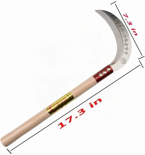 Vista 4 de Hoz de acero para hierba, hoz limpiadora, hoja de acero al manganeso/mango de madera dura herramienta de hoz manual - Hoz de hierba multiusos