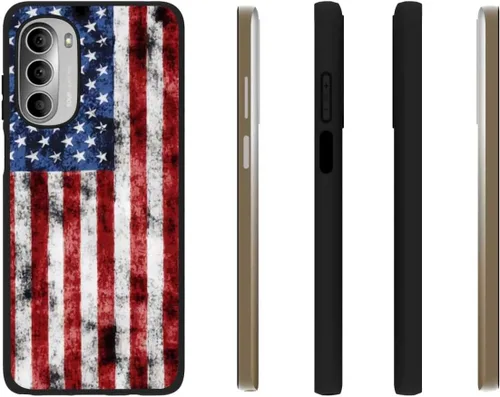 Vista 2 de Funda compatible con Motorola Moto G Stylus 5G 2022, bandera estadounidense, patrón retro de soldado veterano para Moto para hombres y mujeres