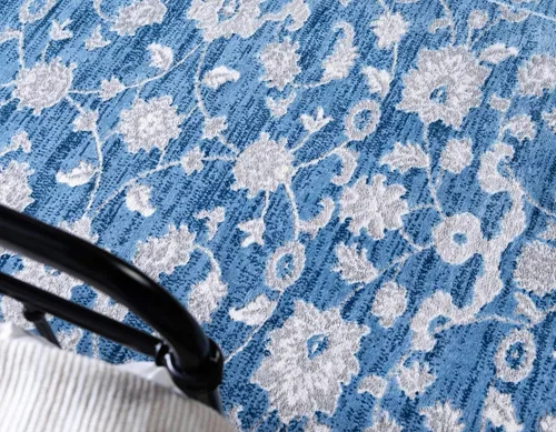 Vista 6 de Unique Loom Boston Collection - Alfombra rectangular de 2 x 3 pies y 1 pulgada, color azul y marfil