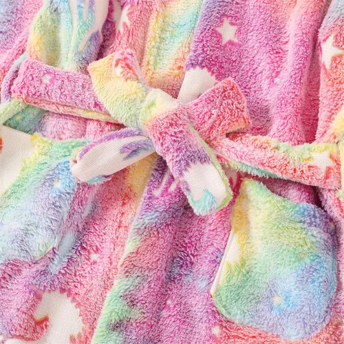 Vista 3 de PATPAT Bata de baño de forro polar suave, regalos para niñas, ropa de dormir con bolsillos de 2 a 14 años