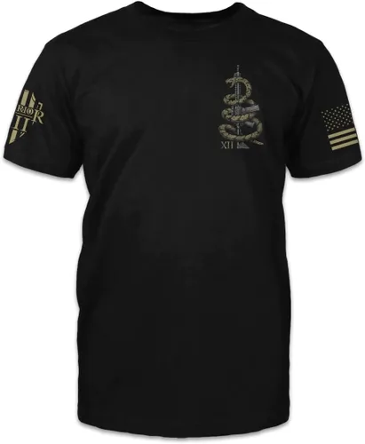 Vista 3 de Camiseta de serpiente Gadsden Patriotic Tribute Tee Camisa de apoyo veterano del orgullo americano Ropa militar 100% algodón