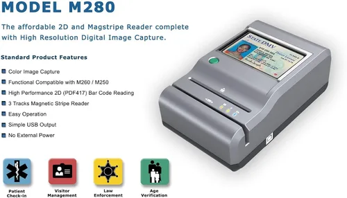 Vista 8 de M280 ID Reader - Escáner de cama plana USB y lector de códigos de barras 2D para escritorio