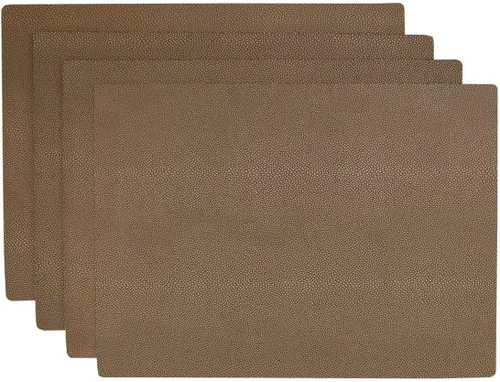 Vista 17 de Juego de 4 manteles individuales rectangulares de vinilo Tan Dot