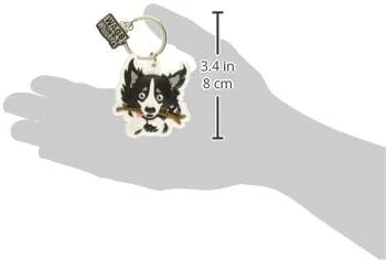 Vista 2 de Wags and Whiskers Border Collie - Llavero con soporte para llaves 886767110448