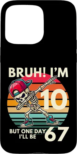 Vista 31 de Bruh I'm 10 But One-Day I'll Be 67 Retro 10th Birthday Kids Case for iPhone 17