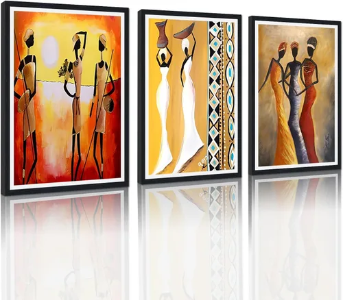 Vista 88 de MAMAGO Lienzo decorativo para pared, pintura de belleza dorada y negra, fotos de mujeres africanas, hermosos pósteres de mujer negra, impresiones