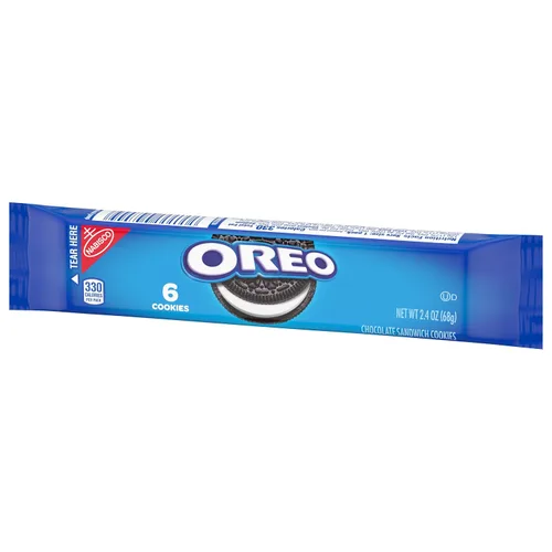 Vista 16 de OREO Galletas sándwich de chocolate, sabor original, 1 paquete de bocadillos, 6 galletas en total