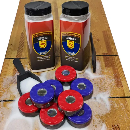Vista 7 de Discos de tejo con 2 latas de cera de tejo, mini recogedor y cepillo para mesa de tejo, paquete completo de accesorios de tejo