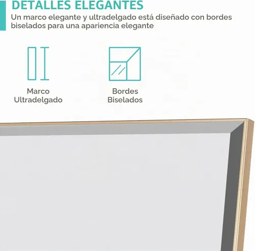 Vista 4 de Best Choice Products Espejo grande de longitud completa de 65 x 22 pulgadas, espejo rectangular colgante e inclinado para dormitorio, sala de estar