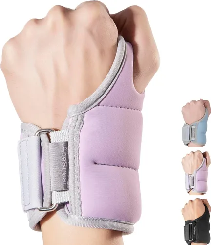 Vista 11 de AceSpear - Pesas de muñeca con cierre de bucle para pulgar para hombres y mujeres, 1 libra * 2, 2 libras * 2, 3 libras * 2, pesas de tobillo