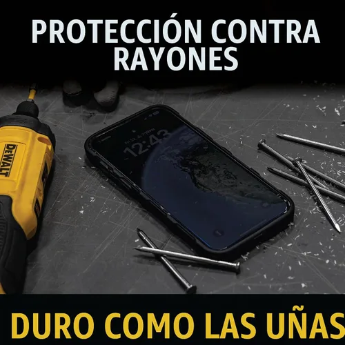 Vista 3 de DEWALT Paquete de 2 protectores de pantalla de privacidad resistentes para iPhone 13 Pro Max/14 Plus, protección de sensor, compatible con isla