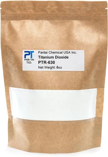 Vista 5 de Dióxido de titanio Grado cosmético Fabricación de jabón, manualidades, pinturas y colorante de pigmentos Bolsa resellable PTR-630 16 onzas