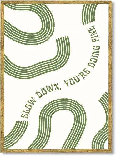 Vista 12 de Arte de pared "Slow Down You’re Doing Fine" Retro Minimalista Motivacional Cita Musical Póster Inspirador Letras de Canciones de Media Siglo en Tela