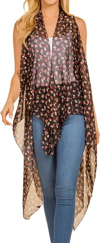 Vista 37 de Scarfand's - Chaleco de cárdigan largo para mujer, ligero, sin mangas, con parte delantera abierta