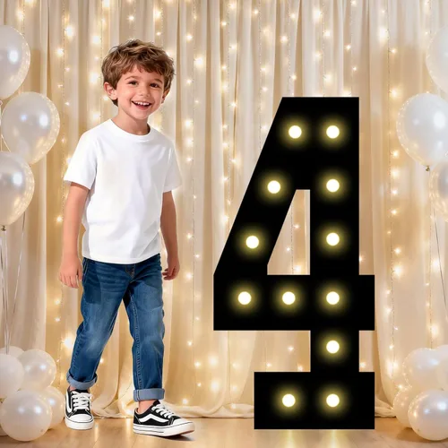 Vista 9 de Pooqla - Números iluminados negros, decoraciones de cumpleaños 50 para hombres Number 50