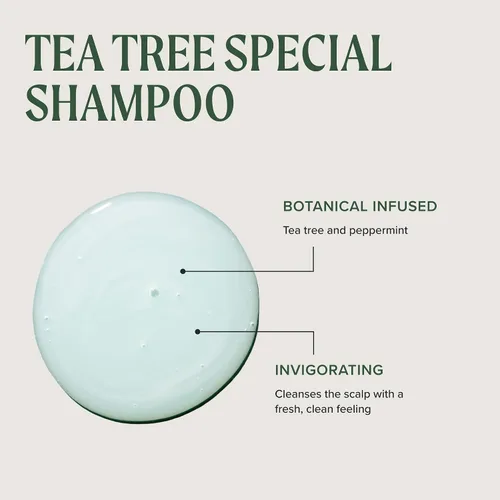 Vista 11 de Champú especial de Tea Tree, Limpieza profunda, Refresca el cuero cabelludo, Para todo tipo de cabello, especialmente cabello graso