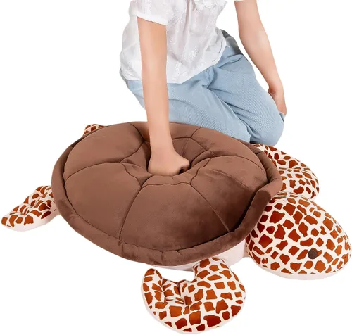 Vista 12 de Dalmao - Animales de peluche de tortuga marina de 28'' gigantes y suaves, gran almohada de tortuga azul oceánica de peluche, peluches de regalo