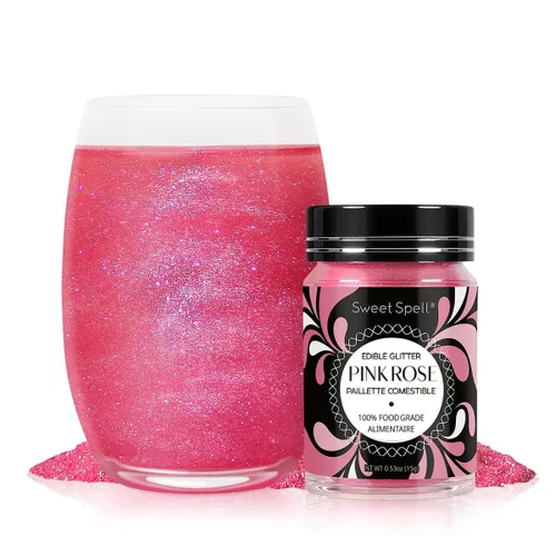 Vista 9 de Sweet Spell - Purpurina comestible (15g) - Destellos brillantes para bebidas, pasteles, cócteles - Purpurina 100% comestible y de grado alimenticio