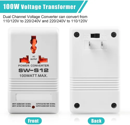 Vista 3 de Convertidor de voltaje de 110 V a 220 V elevador y reductor de potencia bidireccional convertidor de voltaje transformador para viajes, caravanas