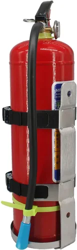 Vista 2 de Soporte de metal para extintor de incendios, resistente, acero inoxidable 304, compatible con extintores de incendios de 5 libras