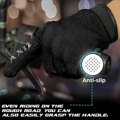 Vista 5 de AXIZ Guantes de motocicleta para hombres y mujeres, guantes de ciclismo protegidos para pantalla táctil para MTB BMX, motocross, carreras
