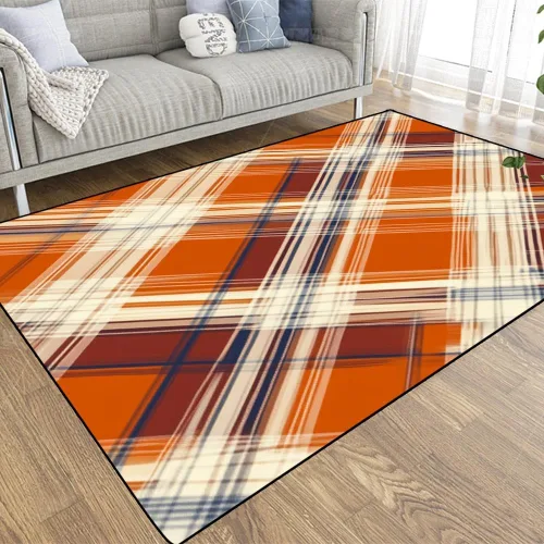 Vista 19 de TOMWISH - Alfombra abstracta pintada a mano en blanco y negro con pintura dorada, sala de estar, dormitorio, decoración de suelo, alfombra