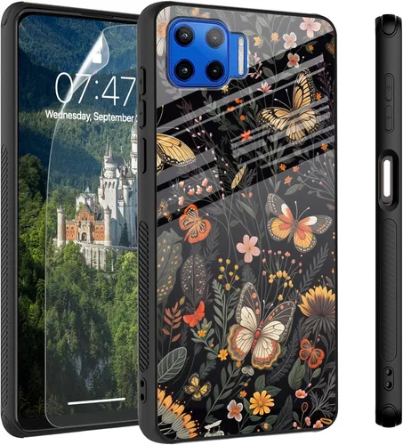Vista 10 de Funda para Motorola Moto Edge 2022, cubierta trasera de vidrio templado con protector de pantalla, protección a prueba de golpes para Motorola Moto