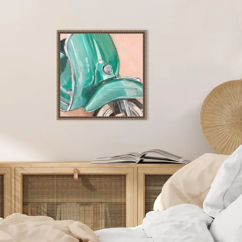 Vista 5 de Amanti Art Framed Canvas Wall Art 16x16 Retro Scooter IV by Ethan Harper, Framed Wall Art Canvas, Transportation Artwork, Traditional Decor, Small