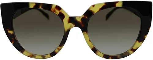 Vista 2 de Prada PR 14WS 01M0A7 - Lentes de sol de plástico negro con ojo de gato lente degradado gris