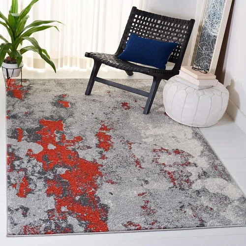 Vista 21 de SAFAVIEH Adirondack Collection - Alfombra decorativa, 2 pies 6 pulgadas x 4 pies, verde y gris, diseño abstracto moderno, no desprende pelusa