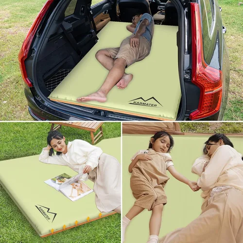 Vista 6 de Colchoneta de aire para SUV, cama de coche para acampar, colchón de camping inflable con bomba de aire, colchón de camping de espuma viscoelástica