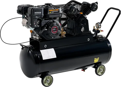 Vista 9 de Compresor de aire de gas Albott 6.5HP, tanque horizontal portátil de 20 galones 196cc Loncin Engine Max 115 PSI Presión Portátil Rueda Diseño