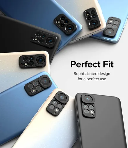 Vista 3 de Ringke Estilo de cámara compatible con Redmi Note 11S, protector de borde de lente de cámara trasera, marco de aluminio resistente, cubierta