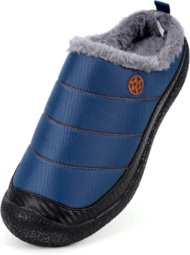 Vista 2 de Eagsouni - Pantuflas de casa para hombre con forro de piel para invierno