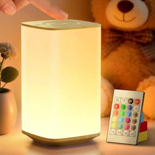 Vista 9 de Auxmir Luz Nocturna para Guardería para Niños, Lámpara Nocturna Regulable por Toque con 256 Cambios de Color RGB para Bebé Adulto, Lactancia, Ayuda