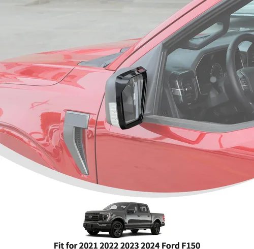Vista 3 de Linskip Protector de Espejo Lateral Compatible con Ford F150 2021 2022 2023 2024, Protector de Espejo Retrovisor para Ford F-150 Accesorios