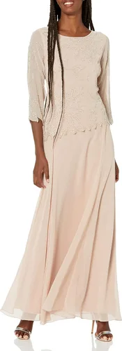 Vista 5 de J Kara Vestido con cuentas florales 3/4 para mujer Negro (black/Gun)