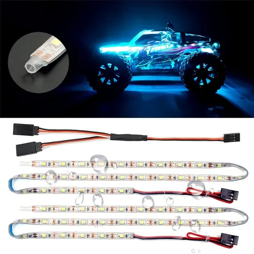 Vista 8 de Tiras de luz LED impermeables para autos RC, camiones, aviones, barcos, drones, ala fija, modelo de ala AR, luz de resplandor inferior (blanco)