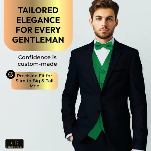 Vista 2 de Conjunto de chaleco formal sólido para hombre, esmoquin, chaleco y pajarita para traje o esmoquin