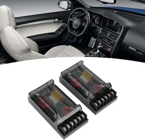 Vista 5 de KIMISS Crossover pasivo de audio para coche, 2 unids 2 vías de audio de coche crossover sobrecorriente universal disipación de calor altavoz divisor