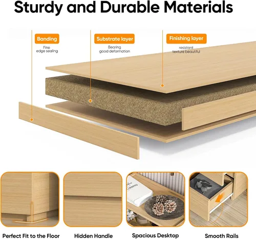 Vista 5 de furtble Cómoda apilable de 2 cajones, cubo de almacenamiento multiusos para dormitorio, armario de almacenamiento para entrada, mesita de noche