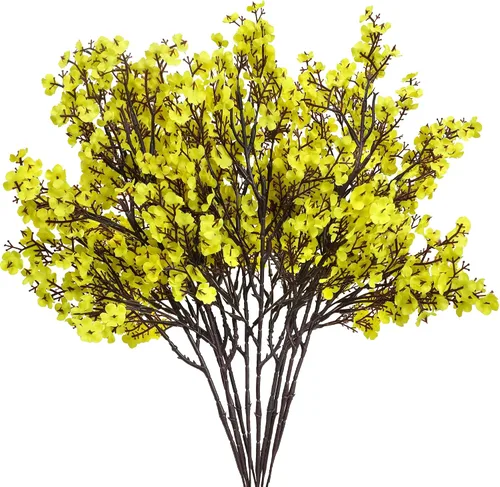 Vista 12 de 5 piezas de flores artificiales de aliento de bebé a granel, flores de tacto real, flores artificiales de seda para decoración del hogar, arreglo