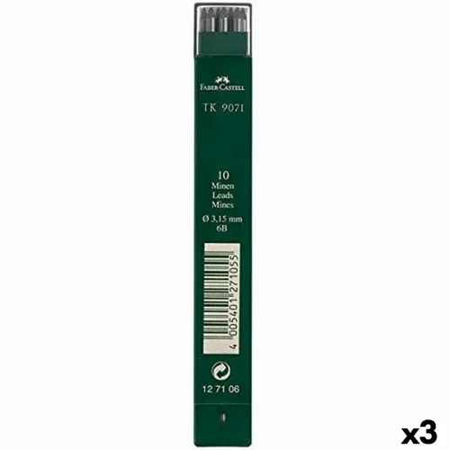 Vista 2 de Recambio de mina Faber-Castell Madera 3 Piezas 6B