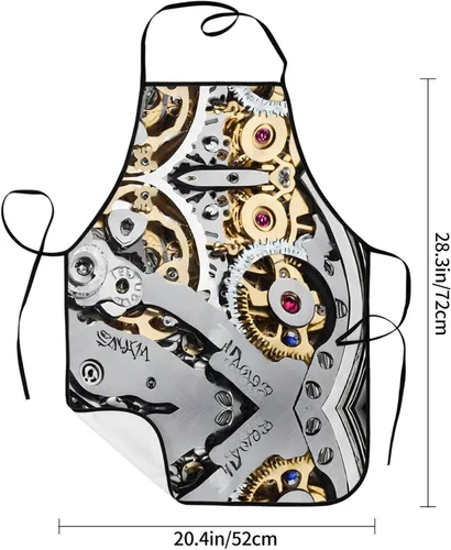 Vista 6 de Cool Steampunk Gears Apron,Printed Apron, Chef Pron,Home Cooking Apron
