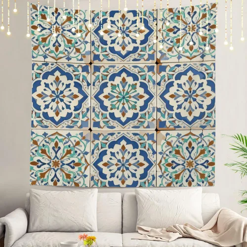 Vista 20 de Shrahala Circles Tapestry, Abstract Art With Various Circles Wall Hanging Hd Print Polyester Backdrop For Dorm Room Bedroom 30 X 40 In