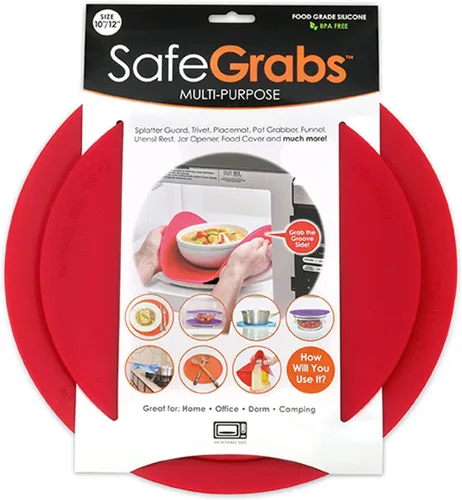 Vista 13 de Safe Grabs: Tapete original para microondas visto en Shark Tank Protector contra salpicaduras, salvamanteles, almohadilla térmica, soporte