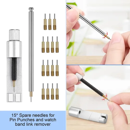 Vista 7 de JOREST Watch Repair Kit, for Watch Battery Replacement & Watch Link Removal and Resizing & Watch Opener, Watch Repair Screwdriver Set, Watch Wrench