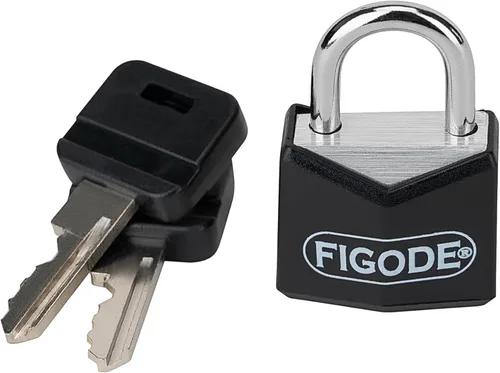 Vista 2 de FIGODE® Candado pequeño y ligero con llaves grandes, cerradura de aluminio cubierta negra, 3/4 pulgadas de ancho, candados de equipaje para maleta